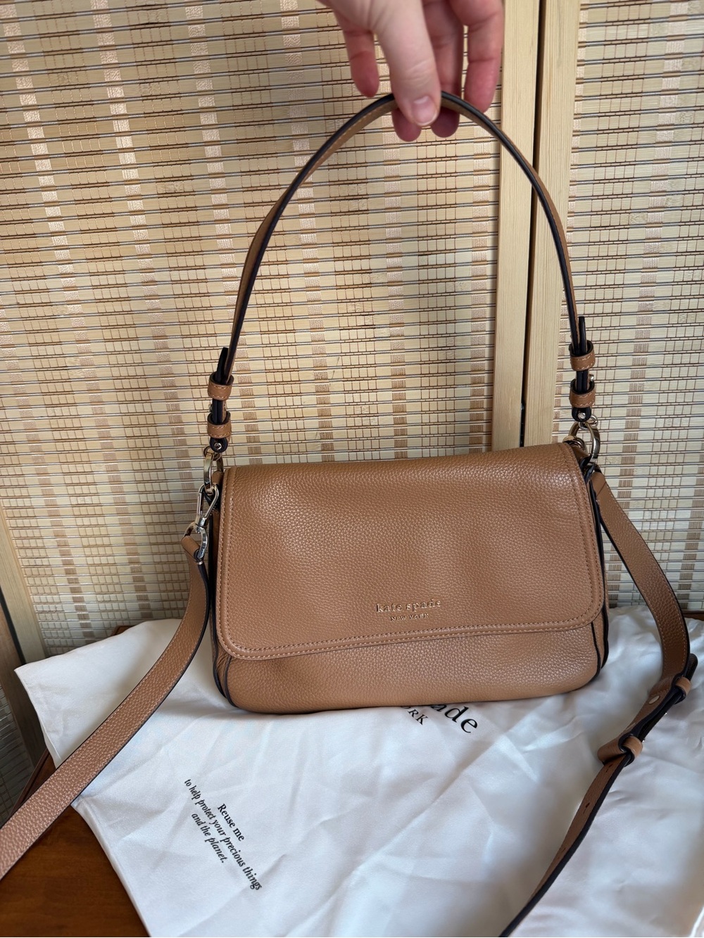 Kate Spade Women’s Hudson Medium Top Handle Crossbody Bag ('Bungalow' Tan color)